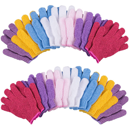 28 Pcs Exfoliating Gloves Body Scrub Bath 