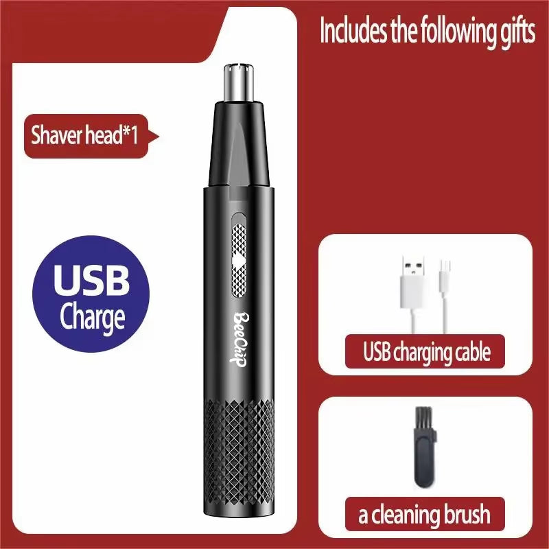 Nose Hair Trimmer USB Rechargeable Trimmer-Metal Shaver Electric Shave for Women and Men