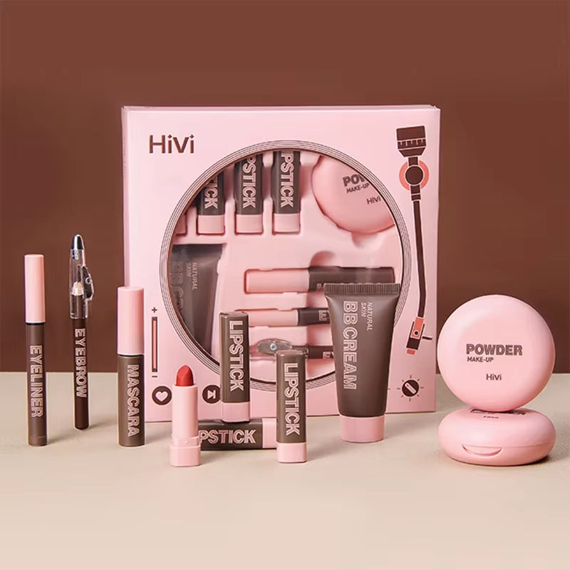 Nine-Piece Makeup Gift Set, Powder Gift Set, Glue, Limited Edition Lipstick, Mascara, Eyebrow Pencil 