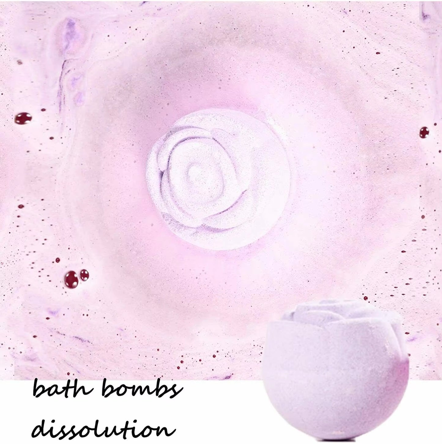 6Pcs Bath Bombs Gift Set in Rose Fragrance, Home Spa Bath Fizzies Gift Set for Women