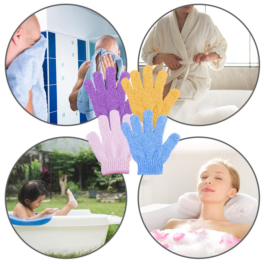 28 Pcs Exfoliating Gloves Body Scrub Bath 